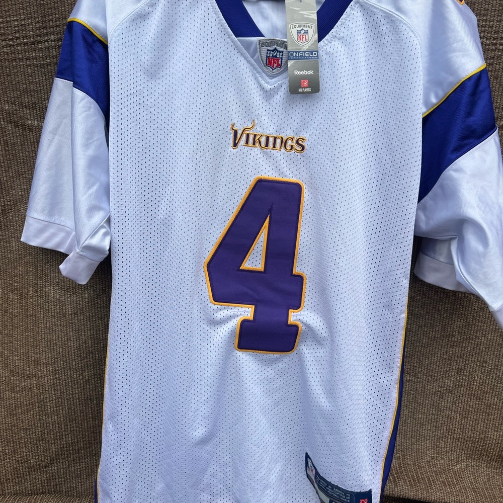 Brett Favre Minnesota Vikings NFL Football Jersey Sz M /50 Reebok On Field NWT - Picture 5 of 13